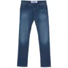 Jacob Cohen Slim Faded Effect Jeans With Belt Loops In Blue
