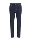 Jacob Cohen Tailored Dark Denim Trousers With Classic Five-pocket Design In Blue