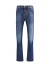Jacob Cohen Belt Loops Contrast Stitching Faded Jeans In Blue