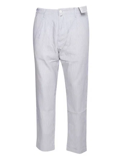 Jacob Cohen Henry Pinstripe Chinos In White