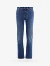 Jacob Cohen Stitched Denim Trousers Featuring Belt Loops In Blue