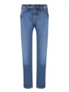 Jacob Cohen Denim Trousers Belt Loops Faded Effect In Blue