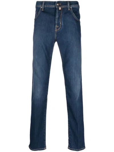 Jacob Cohen Logo-embroidered Slim-fit Jeans In Blue