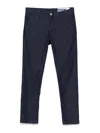 Jacob Cohen Navy Blue Stretch Trousers In Azul Oscuro