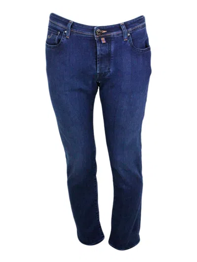 Jacob Cohen Five-pocket Slim-fit Trousers In Blue