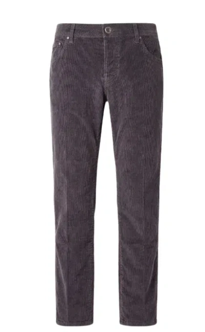 Jacob Cohen Gunmetal Grey Corduroy Five Jeans In Purple
