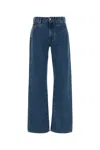 Jacob Cohen Wide Leg Denim Trousers Featuring Pockets In Blue