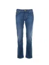 Jacob Cohen Slim Stretch Denim Trousers With 17cm Leg In Blue