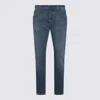 Jacob Cohen Straight Trousers With Belt Loops And Contrast Stitching In Blue