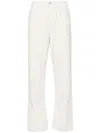 Jacob Cohen White Cotton Corduroy Straight Jeans In Multicolor