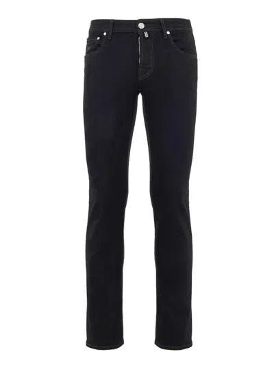 Jacob Cohen Jeans Nick Limited Edition Slim Fit In Black Denim  In Burgundy
