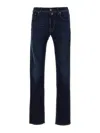 Jacob Cohen Five-pocket Denim Trousers Featuring Belt Loops In Blue