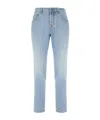 Jacob Cohen Denim Trousers With Five-pocket Design And Contrast Stitching In Blue