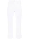 Jacob Cohen Kate Crop Frayed-hem Jeans In Weiss