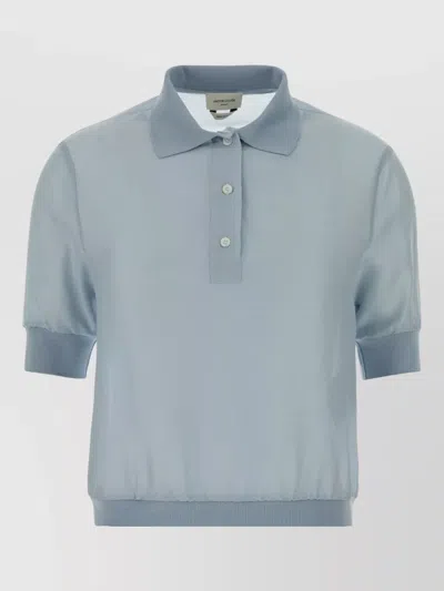Jacob Cohen Knitted Polo Shirt Short Sleeves Collar In Blue