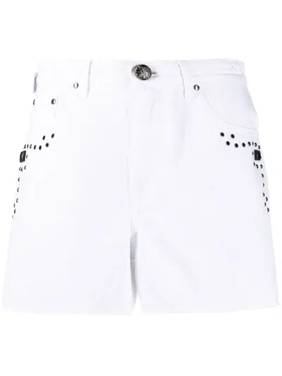 Jacob Cohen Leaf Stud-detail Shorts In White