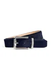 Jacob Cohen Leather Pony Hair Belt In Navy