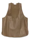 Jacob Cohen Leather Vest In Brown