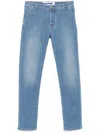 Jacob Cohen Tailored Blue Cotton Blend Jeans With Subtle Fade In 蓝色