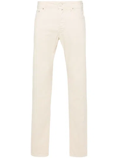 Jacob Cohen Light Beige Cotton Blend Mid-rise Bard Jeans In Neutral