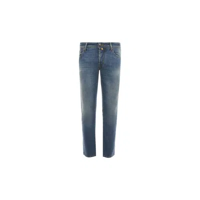 Jacob Cohen Light Blue Cotton Men Jeans With Stretch Fit