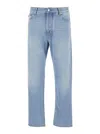 Jacob Cohen Light Blue Five Pocket Jeans With Logo Patch On The Back