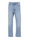Jacob Cohen Light Blue Five Pocket Jeans With Logo Patch On The Back