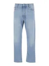 Jacob Cohen Light Blue Five Pocket Jeans With Logo Patch On The Back
