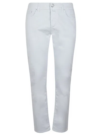 Jacob Cohen Light Blue Mini Belt Loops Button Fastening Back Jeans With Five Pockets In White