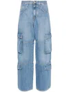 Jacob Cohen Light Blue Riri Relaxed Fit Cargo Jeans