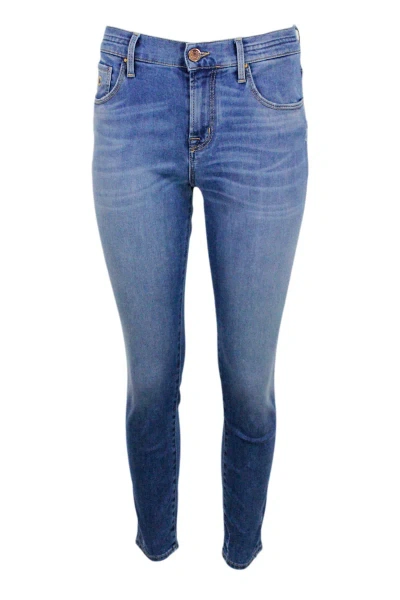 Jacob Cohen Kimberly Cropped Skynny 5-pocket Denim Trousers With Regular Waist In Soft Stretch Denim With Zip Cl In Blue