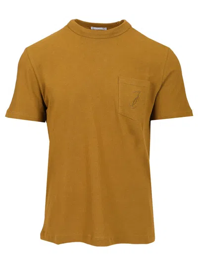 Jacob Cohen Linen And Cotton T-shirt In Yellow