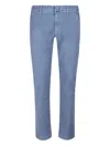 Jacob Cohen Linen Trousers In Blue