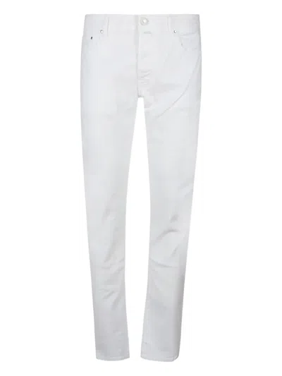 Jacob Cohen Linen Trousers In White