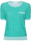 Jacob Cohen Speckle-knit Short-sleeve T-shirt In Green