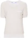 Jacob Cohen Logo-embroidered Bouclé T-shirt In Neutrals