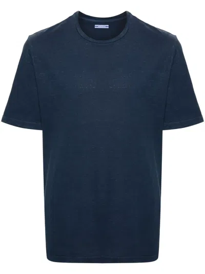 Jacob Cohen Logo-embroidered Cotton Blend T-shirt In Blau