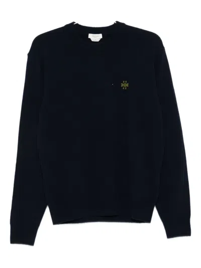 Jacob Cohen Logo-embroidered Crew-neck Sweater In Blue
