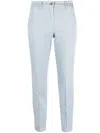 Jacob Cohen Logo-embroidered Cropped Trousers In Blue
