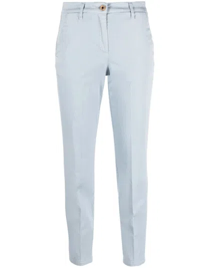 Jacob Cohen Logo-embroidered Cropped Trousers In Blue