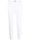 Jacob Cohen Logo-embroidered Cropped Trousers In Weiss