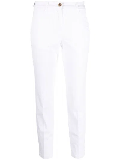 Jacob Cohen Logo-embroidered Cropped Trousers In Weiss