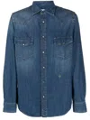Jacob Cohen Logo-embroidered Denim Shirt In Blue
