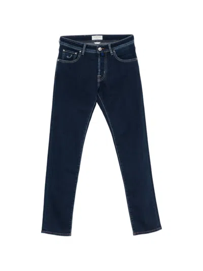 Jacob Cohen Logo-embroidered Jeans In Blue