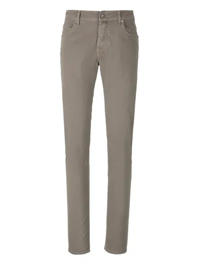 JACOB COHEN LOGO-EMBROIDERED JEANS