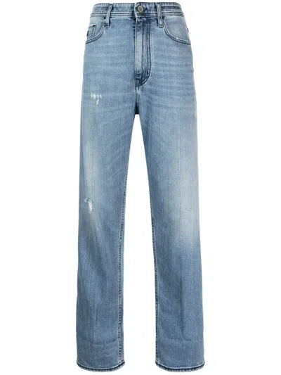 Jacob Cohen Logo-embroidered Straight-leg Jeans In Blau