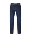 Jacob Cohen Logo-embroidered Tapered Jeans In Black
