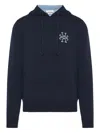 Jacob Cohen Logo-intarsia Hoodie In Blue
