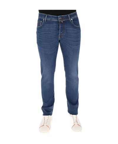 Jacob Cohen Logo Jeans In Blue