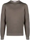 Jacob Cohen Logo-patch Fine-knit Jumper In Braun